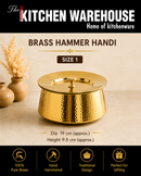 Hammered Pure Brass Handi pot with kalai inside Sizes -3