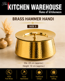 Hammered Pure Brass Handi pot with kalai inside Sizes -3