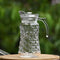 Crystal serving glass jug with lid and 6 glasses