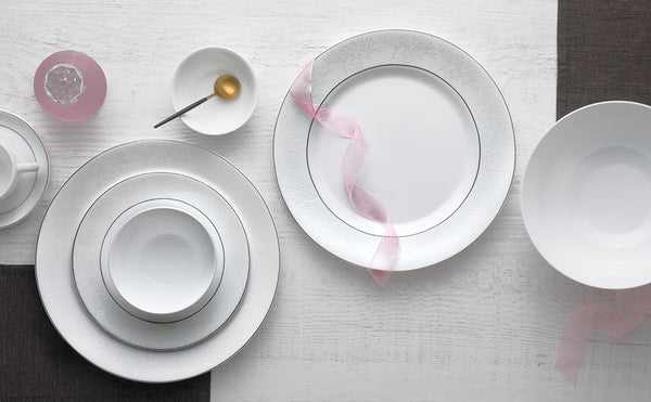 La Opala Diva, Velvett Collection, Opal Glass Dinner Set 35,45 and 62 pcs, ARIA White