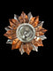 SIlver and Copper plated Leaf Lotus Diya for Puja (5 inches Approx.) 1pc