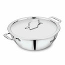 Montesa Stainless Steel Tri PLY Kadhai/ wok with Lid