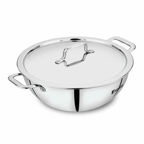 Montesa Stainless Steel Tri PLY Kadhai/ wok with Lid