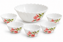 Larah by BOROSIL Opalware Floral Pudding Set - 7 Pieces