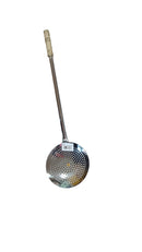 Commercial/Domestic Stainless Steel Frying Jhara, Boondi Jhara, Skimmer, biryani jhara wooden handle