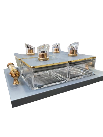 Utility/serving Container  Super Rafel Set 4 Heavy Acralic Containers with Airtight Lid (3 colours)