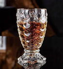 Crystal serving glass jug with lid and 6 glasses