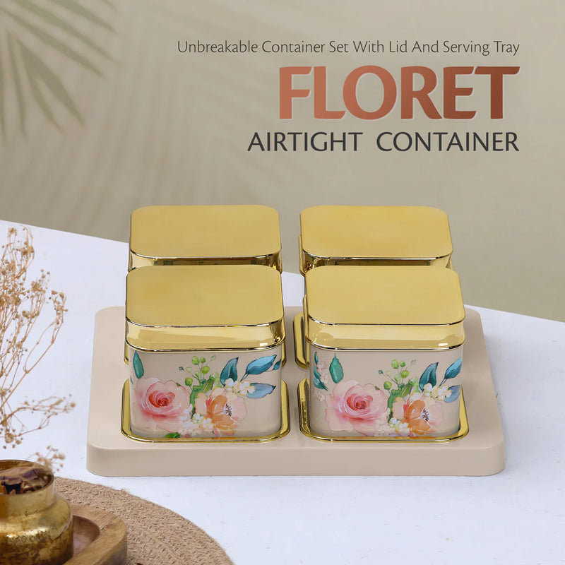 Selvel Polypropylene Utility/serving Container  (Pack of 4, )Floret