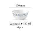 La Opala Vegetable bowl Pack of 6 Grace Blue 180 & 340ml