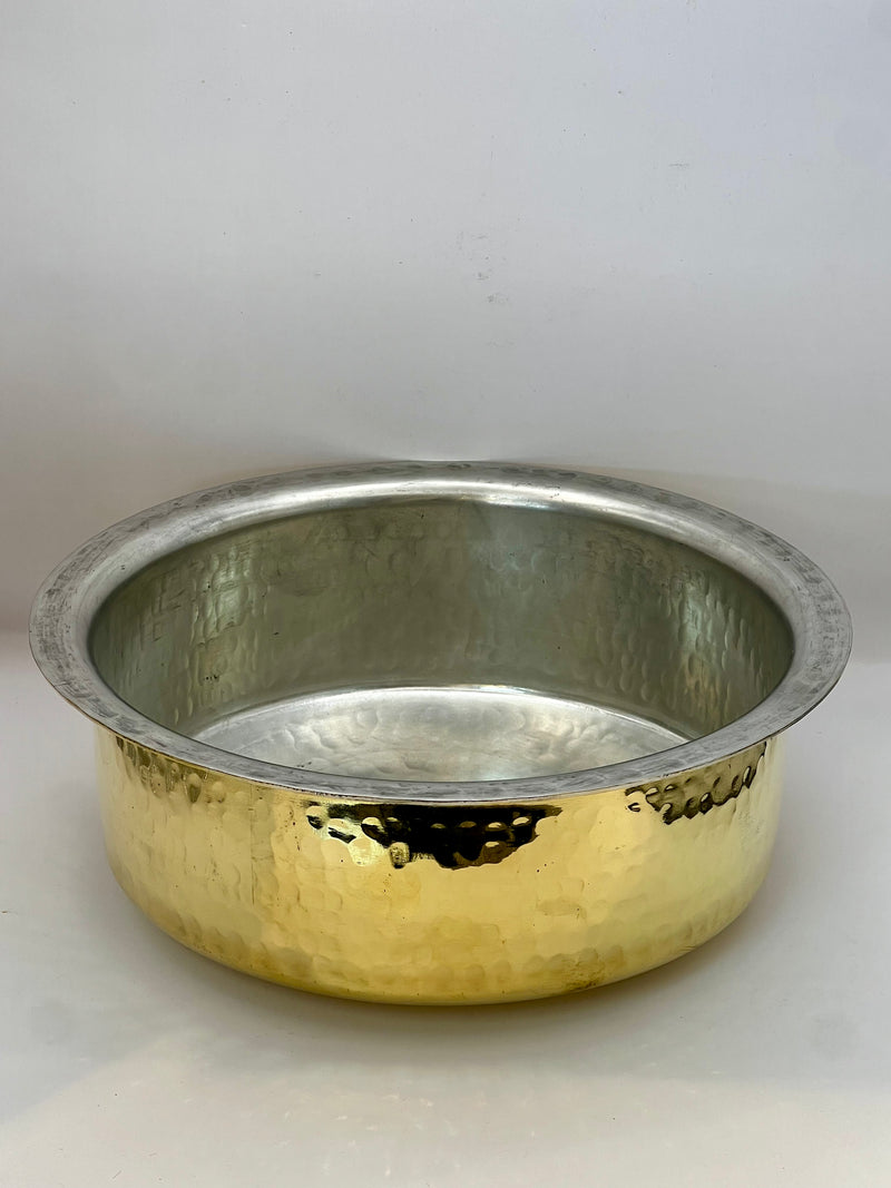 brass plant pot nz Hammered Pure Brass pot with kalai inside size 13,14,15 – The Kitchen Warehouse