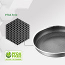 Triply Stainless Steel Cookware Honeycomb Nonstick Coating Frying Pan 2 sizes