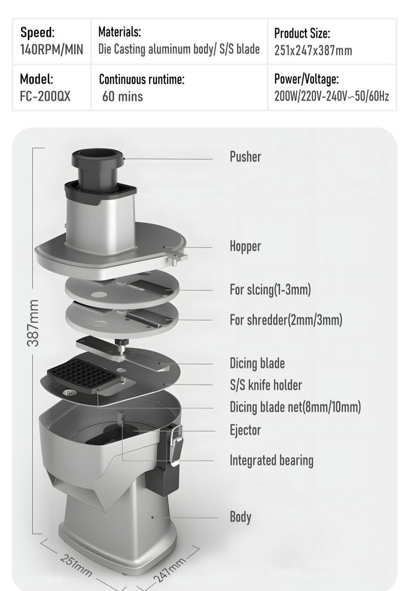 Commercial/Domestic Vegetable cutter/chopper machine Electric/ Food processor