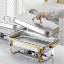 Chafing Dish/Food Warmer Gold & Silver Two-Tone Finish 11L approx.