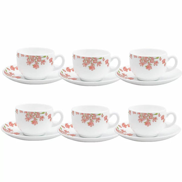 LaOpala Diva Aster Pink Tea Cup & Saucers Set of 6