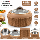 Jaypee Baskerole Klass PU Insulated Stainless Steel Inner Casserole 2000ml 1pc