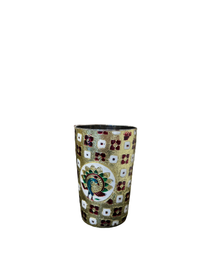 Meenakari hand decorated drinking/pooja Glass 1 pc