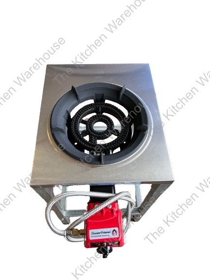 Auto Ignition LARGE Ring Gas Burner with Heavy Duty Stainless Steel Panel Stand