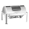 Chafing dish rectangle with glass top 9 Litres double