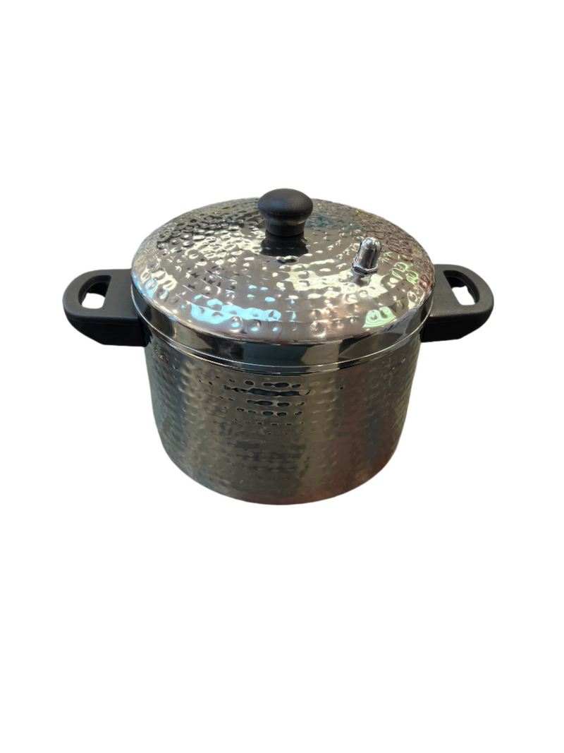 Stainless Steel hammered Idli Cooker 16 and 24 idli , Silver