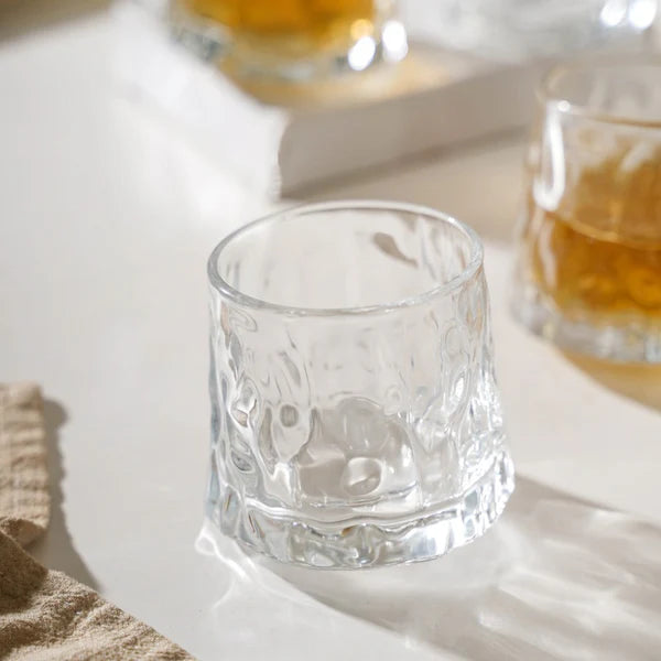 Drinking Glass/whiskey glass/ Ice Spinning rotating Top Cup Pack of 6