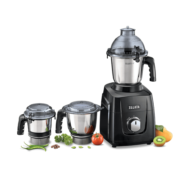 Sujata Dynamix MG-02 1000-Watt Mixer Grinder with 3 Jars (Black)