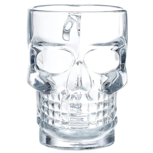 Glass Skull Head Shaped Beer Mug