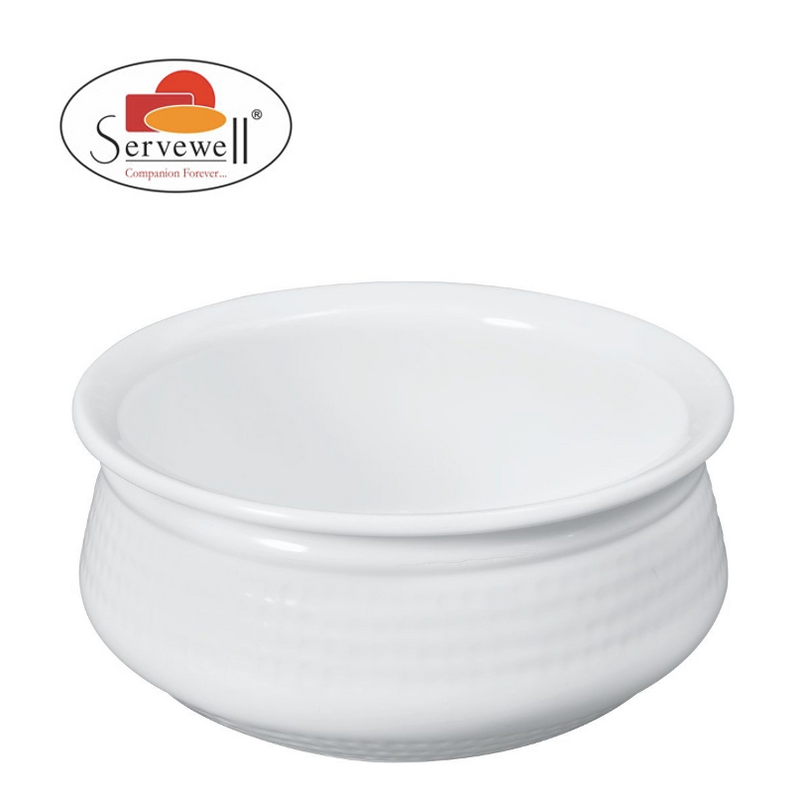 Servewell Dotted Handi 5" White Melamine Serving commercial/ domestic