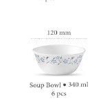 La Opala Vegetable bowl Pack of 6 Grace Blue 180 & 340ml