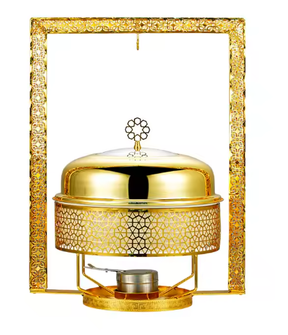 Chafing Dish round 8 Litre stainless steel Gold