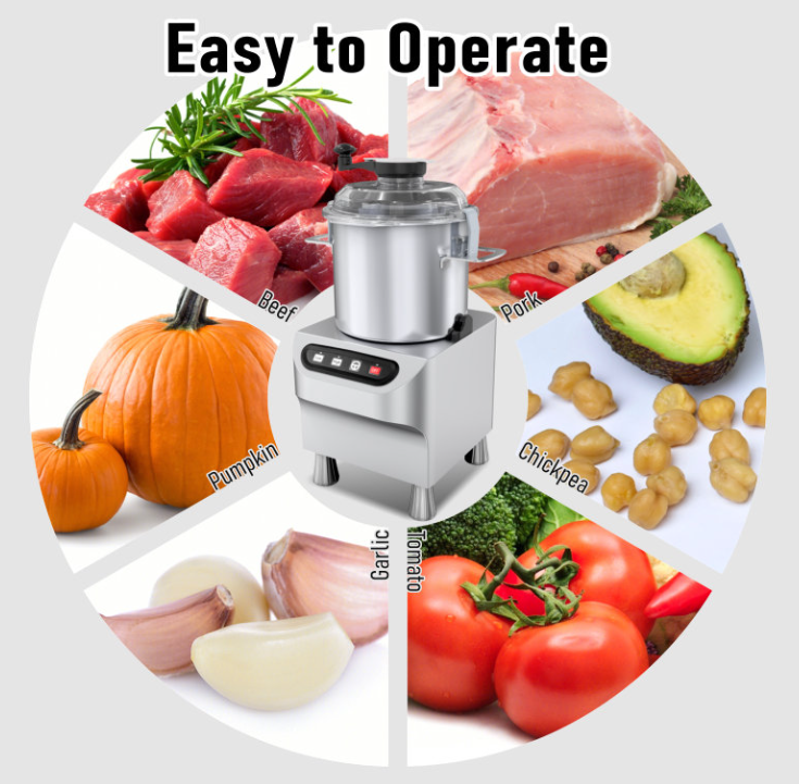 Yasaki Commercial Electric Vegetables and Meat Food Chopper Bowl Cutter Machine 18L 2200W