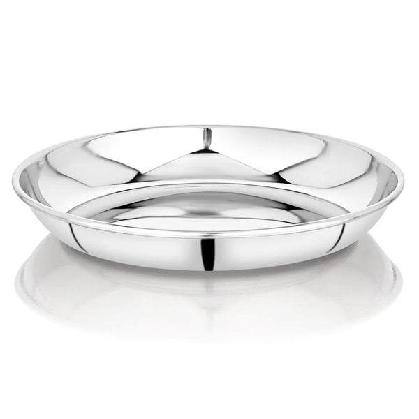 Stainless Steel Round Halwa Plate(sapphire)