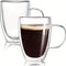 Double Insulated Glass Coffee Cup with Handle