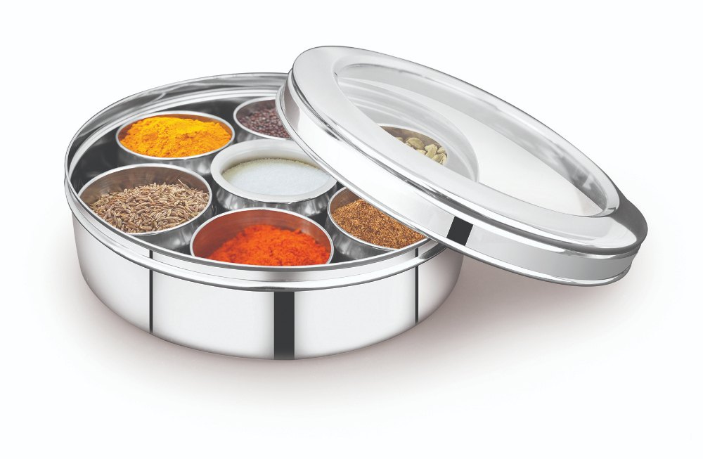 Stainless Steel Indian Spice Box, Masala Dabba Classic Essential – The ...