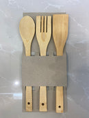 Bamboo 3 piece kitchen spoon set