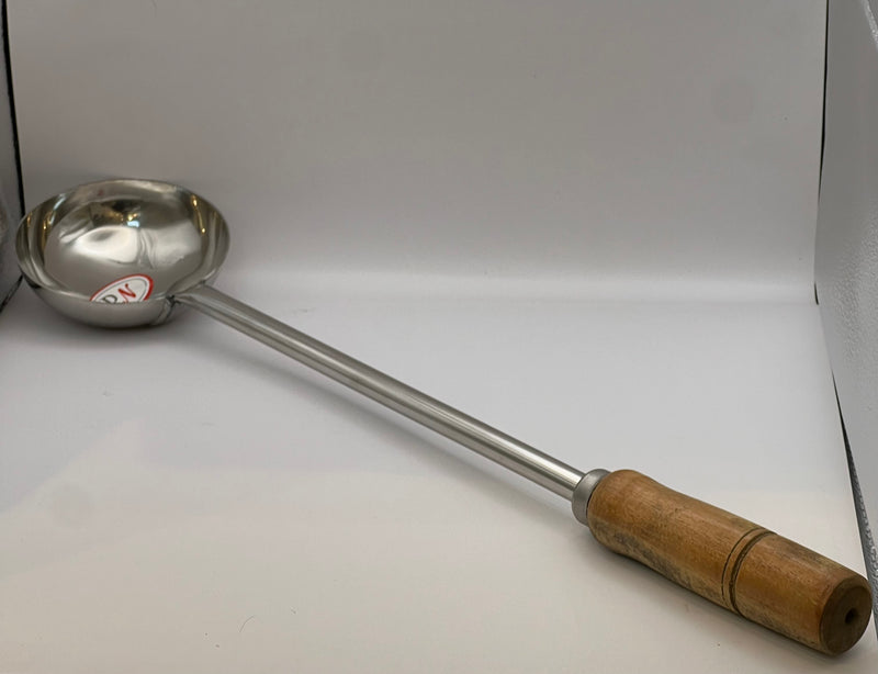 Commercial Stainless Steel Ladle Karchhi with wooden handle