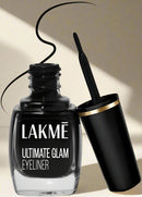 Lakme Ultimate Glam Eye Liner, Semi Matte, Quick drying, Water resistant & Smudge proof Eye Liner, Black, 9ml