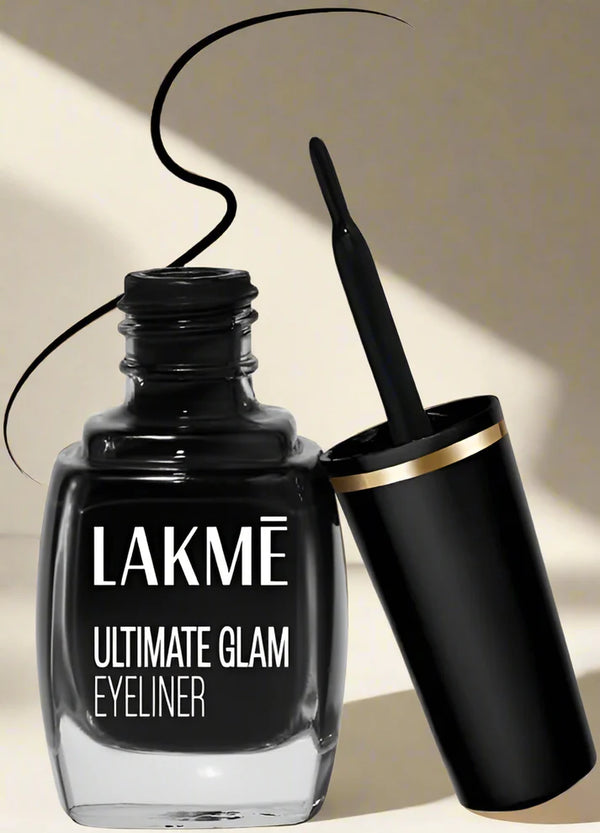 Lakme Ultimate Glam Eye Liner, Semi Matte, Quick drying, Water resistant & Smudge proof Eye Liner, Black, 9ml