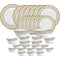 La Opala Diva, Sovrana Collection, Opal Glass Dinner Set 33 pcs, Moroccan Gold
