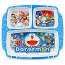 Kids melamine 3 partition plate - Doraemon Blue