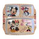 mickey-minnie melamine 3 partition plate on white background