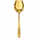PVD gold serving spoon with patterned handle – 30.5 cm long and 7 cm maximum scoop width