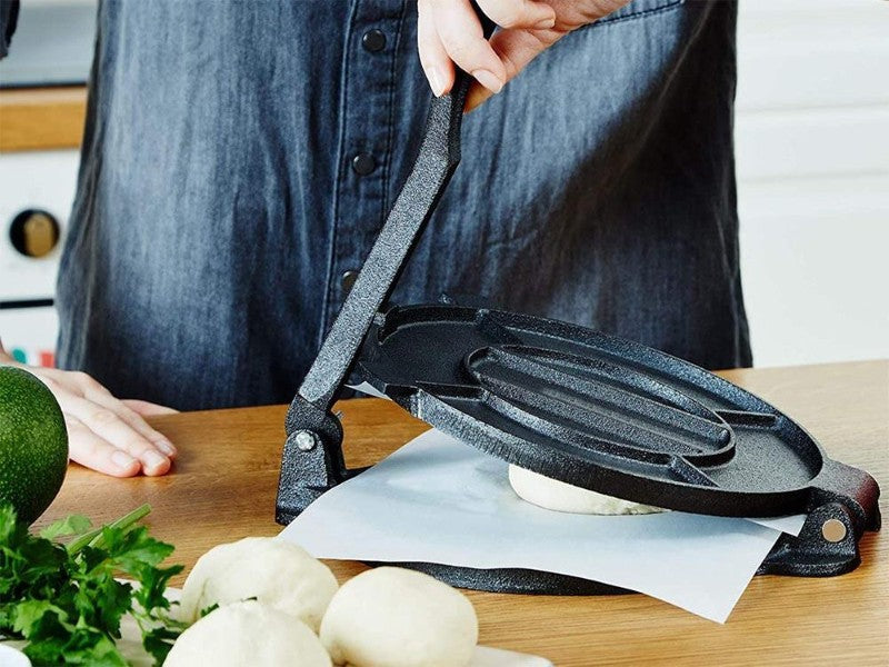 Round Roti Press CAST IRON Kitchen Press Chapati/Roti/Puri/ Tortilla press 2 sizes – The ...