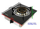 Generation Brand  1 WOK Burner NZ glass top Certified Gas Stove For INDOOR use - The Kitchen Warehouse