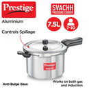Prestige Svachh Aluminium pressure cooker, 7.5 Litre (New Arrival) - The Kitchen Warehouse