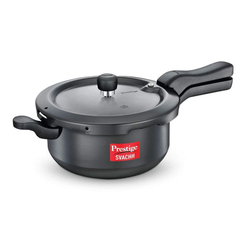 Prestige Svachh 3.5 Litre Pressure Cooker with Non-Stick Coating and hard anodized Body (Black) - The Kitchen Warehouse