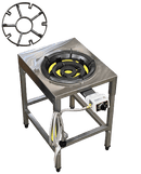 Auto Ignition LARGE Ring Gas Burner with Heavy Duty Stainless Steel Panel Stand - The Kitchen Warehouse