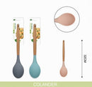 Silicon spoon with wooden handle