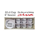 LaOpala Diva Misty Drops Tea & Coffee Cup & Saucers 220 ML Set of 6