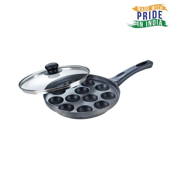 Prestige Omega Select Plus Paniyarakkal with Glass lid (12 pits)(Appam Patra pan) - The Kitchen Warehouse