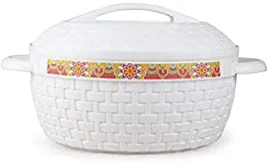 Cello Wicker Casserole Hot Pot 2500mL Ivory/white - The Kitchen Warehouse